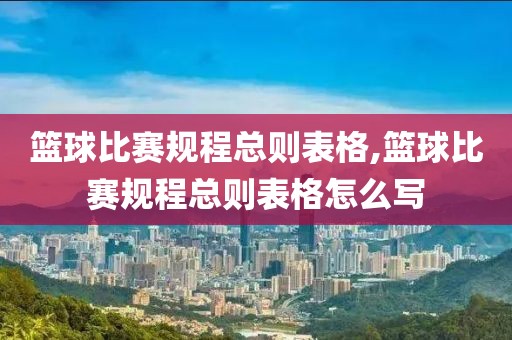 篮球比赛规程总则表格,篮球比赛规程总则表格怎么写