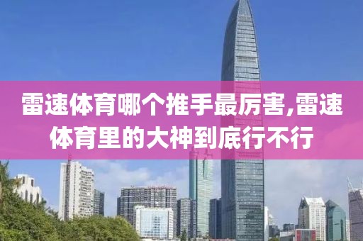 雷速体育哪个推手最厉害,雷速体育里的大神到底行不行