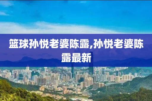 篮球孙悦老婆陈露,孙悦老婆陈露最新
