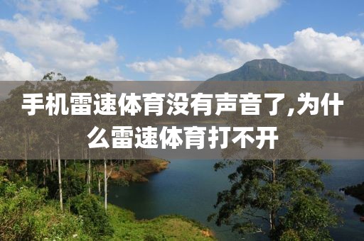 手机雷速体育没有声音了,为什么雷速体育打不开