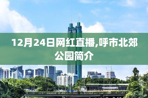 12月24日网红直播,呼市北郊公园简介