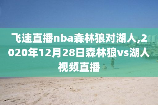 飞速直播nba森林狼对湖人,2020年12月28日森林狼vs湖人视频直播